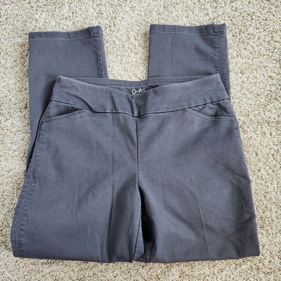 4/$25 Croft & Barrow The Effortless Stretch Gray Pants Size 6 Short - Picture 1 of 10